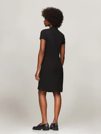 Stretchbomullskjole i slim fit