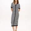 Stripe Lightweight Polo Sweater Dress