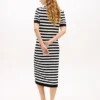Stripe Lightweight Polo Sweater Dress