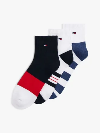 Stripe Mix Sport Quarter-Top Sokker 3-pakning