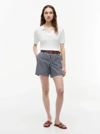 Stripet chino-shorts