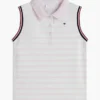 Stripet, ermeløs stretch-polo for barn