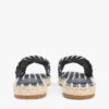 Stripet espadrille-sandale i kanvas