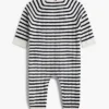 Stripet kabelstrikket body til babyer