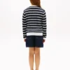 Stripet kabelstrikket cardigan for barn