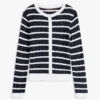 Stripet kabelstrikket cardigan for barn