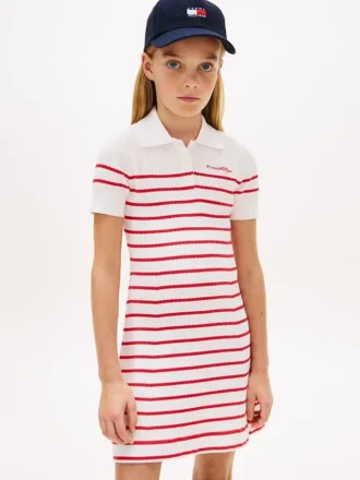 Stripet polo-kjole for barn