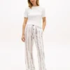Stripet poplin-bukser