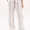 Stripet poplin-bukser