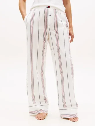 Stripet poplin-bukser