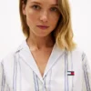 Stripet poplin-nattkjole