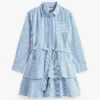 Stripet poplin-skjortekjole med lag for barn