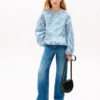 Stripet poplinbluse for barn