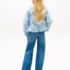 Stripet poplinbluse for barn