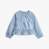 Stripet poplinbluse for barn