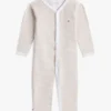 Stripet ribbet body-overall for babies