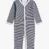 Stripet ribbet body-overall for babies