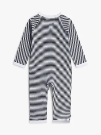 Stripet ribbet body-overall for babies