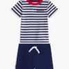 Stripet T-skjorte- og shortsett for babyer