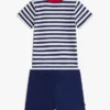 Stripet T-skjorte- og shortsett for babyer