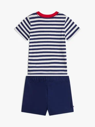 Stripet T-skjorte- og shortsett for babyer