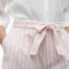 Stripete linen-blend shorts with belt