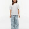 Stripete pull-on-Jeans med vid benvidde for barn