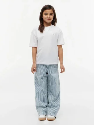 Stripete pull-on-Jeans med vid benvidde for barn