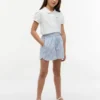 Stripete seersucker-shorts for barn