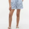 Stripete seersucker-shorts for barn