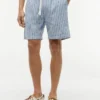 Stripete shorts i bomulls- og linblanding, 7″