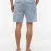 Stripete shorts i bomulls- og linblanding, 7″