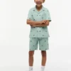 Stripete shorts med monogramlogo for barn