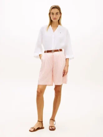 Stripete voile-bermudashorts