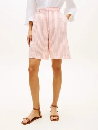 Stripete voile-bermudashorts