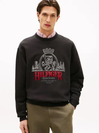 Sweatshirt med brodert Crest-logo