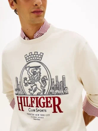 Sweatshirt med brodert Crest-logo