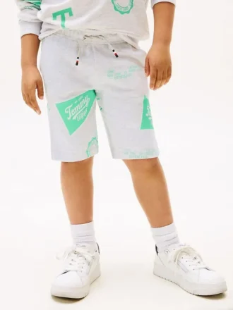 Sweatshorts med blandet logo over hele for barn