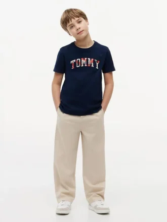 T-skjorte med blomstermønster og Tommy-logo for barn