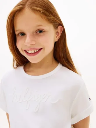 T-skjorte med Hilfiger-logo og snøring foran for barn