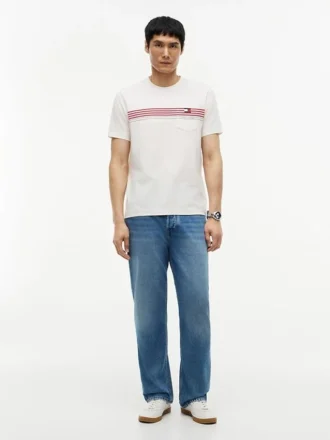 T-skjorte med stripe på brystet