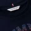T-skjorte med Tommy-logo og rhinestones for barn