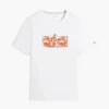 T-skjorte med tropisk blomsterlogo