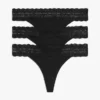 Tanga med blonder, 3-pak