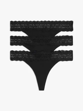 Tanga med blonder, 3-pak