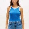 Tank-top med ribbestrikket monogram