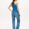 Tank-top med ribbestrikket monogram