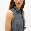 TH Grid Print Crepe skjortekjole med belte