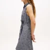 TH Grid Print Crepe skjortekjole med belte
