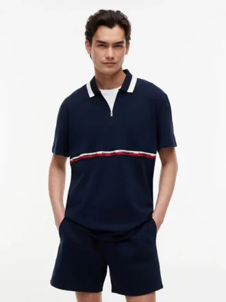 Tommy Jeans avslappet polo med kvart glidelås